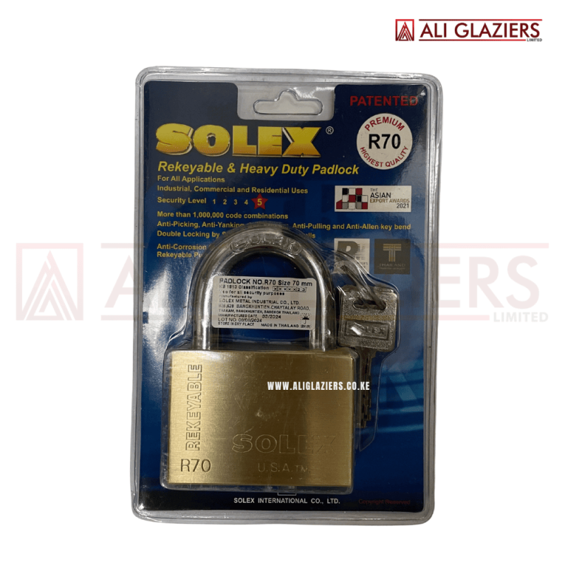 Genuine 70MM SOLEX Brass Padlock in Nairobi, Kenya | SOLEX R-70